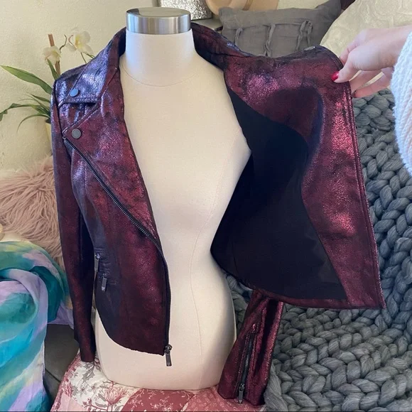 BCBGMaxAzria Foil Moto Jacket